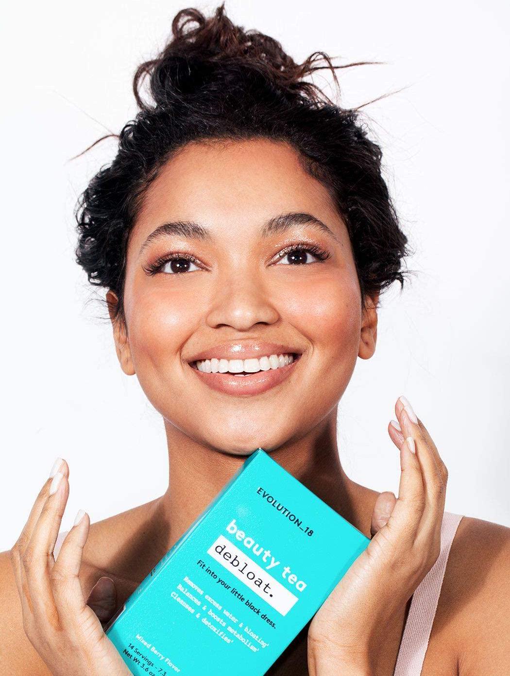 Evolution_18 Beauty Debloat Tea, Cleanse, Detox and Boost Metabolism, Mixed Berry Flavor, 7.3 g (14 Servings)