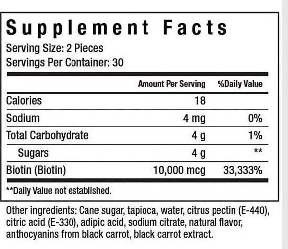 Evolution_18 Beauty Gummy | Vegan Biotin Supplements | for Healthy Skin, Nails and Hair Growth | Natural Berry Flavor | 60 Gummies