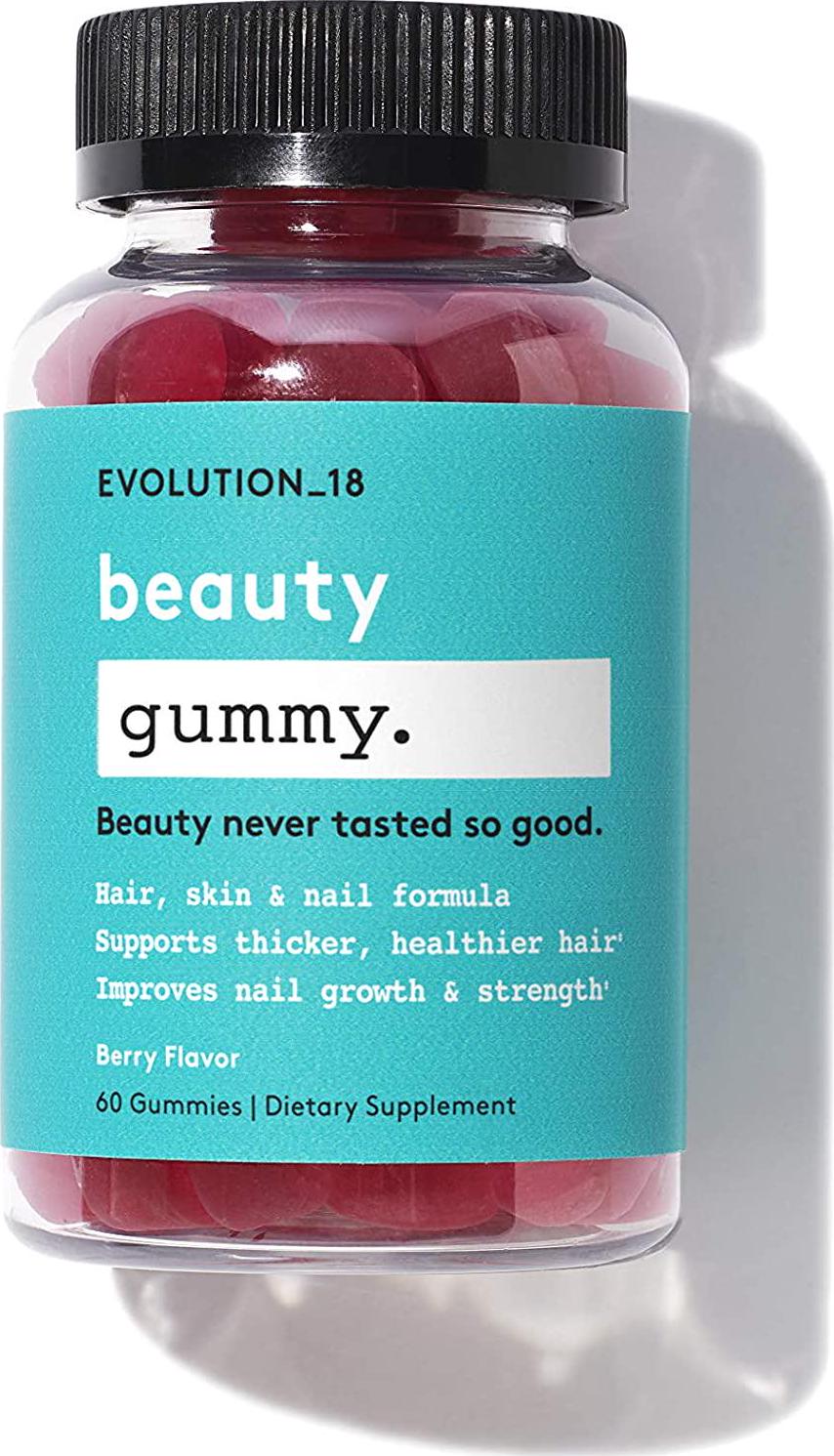 Evolution_18 Beauty Gummy | Vegan Biotin Supplements | for Healthy Skin, Nails and Hair Growth | Natural Berry Flavor | 60 Gummies
