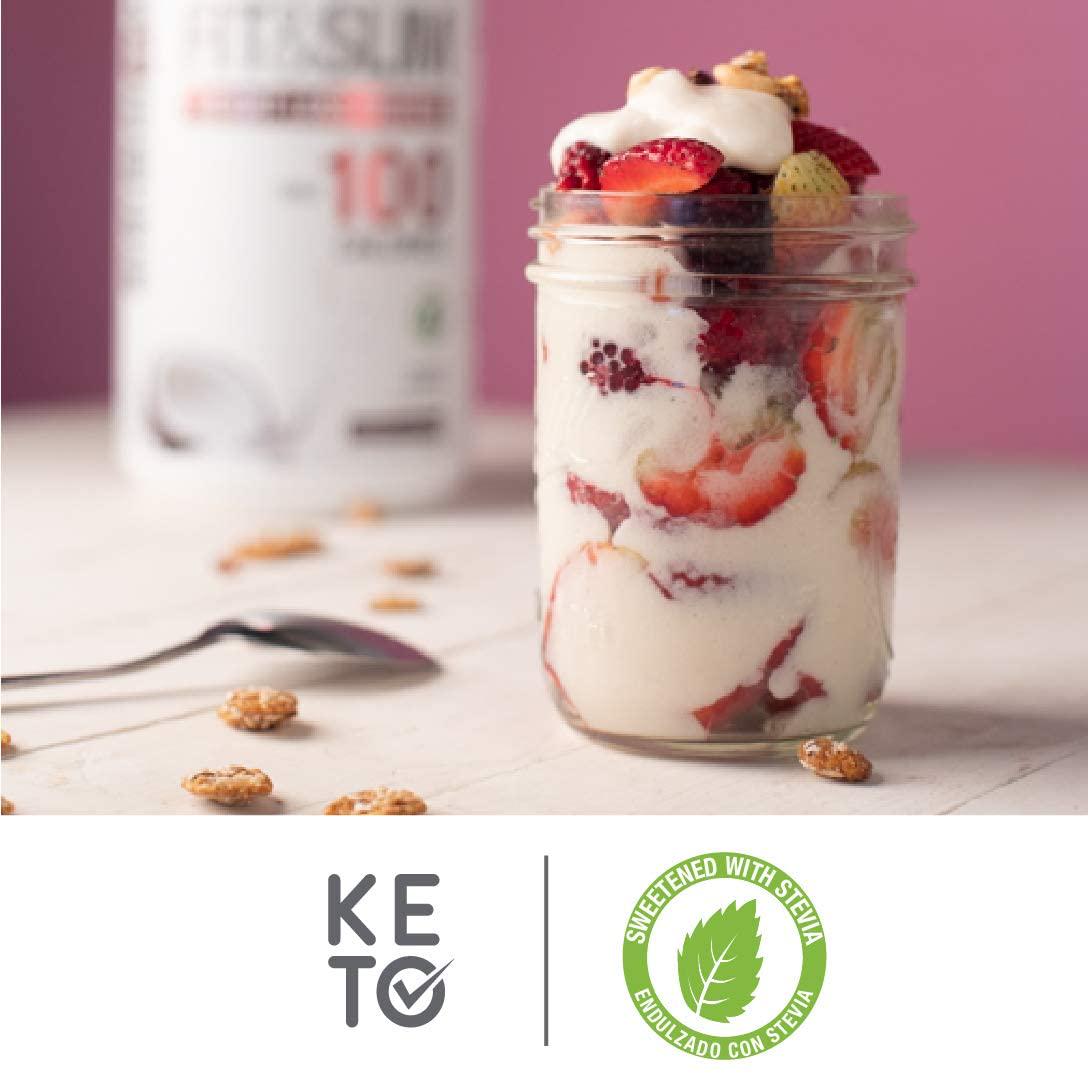 Evolution Low Carb Fit and Slim Grass Fed Whey Protein – High Fiber – Keto Approved – Stevia Sweetened – Only 100 Kcal per Serving – 2 Pounds - 30 Servings – Award Winning Taste Vanilla