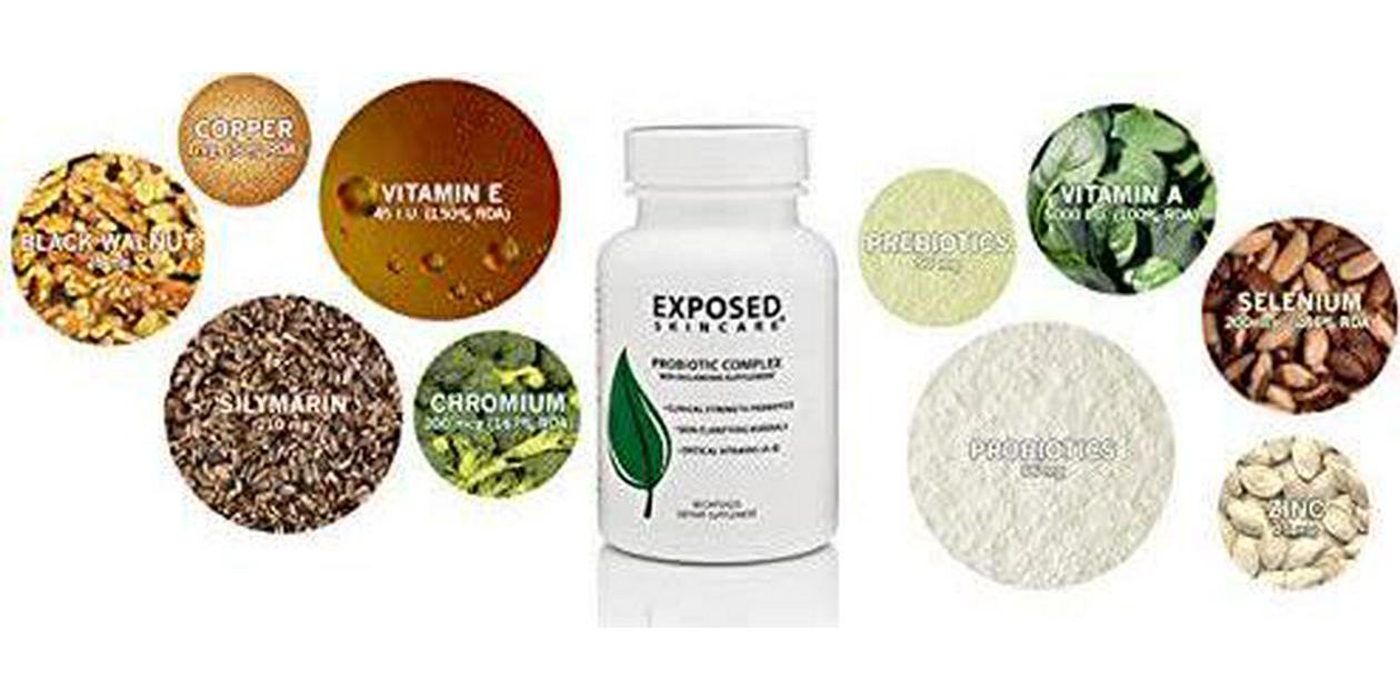 Exposed Skin Care Probiotic Complex - Skin Balancing Dietary Supplements, Assist Your Skin Care Routine with a Healthy Immune System, 60 ct Capsules