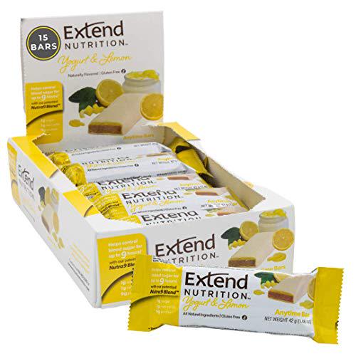 Extend Bar Snacks for Energy and Intermittent Fasting, 1.48 ounce 15 Count (Yogurt and Lemon)