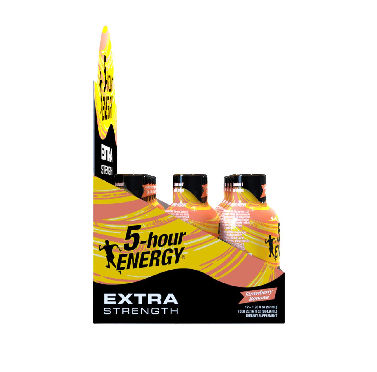 Extra Strength 5-hour ENERGY Shots Strawberry Banana Flavor 24 Count