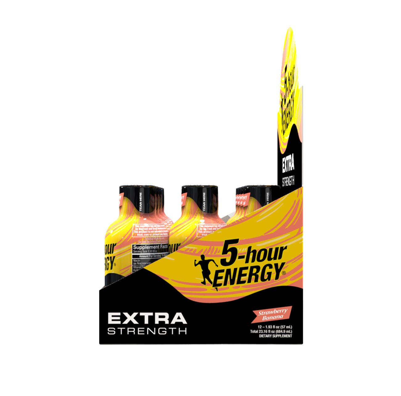 Extra Strength 5-hour ENERGY Shots Strawberry Banana Flavor 24 Count