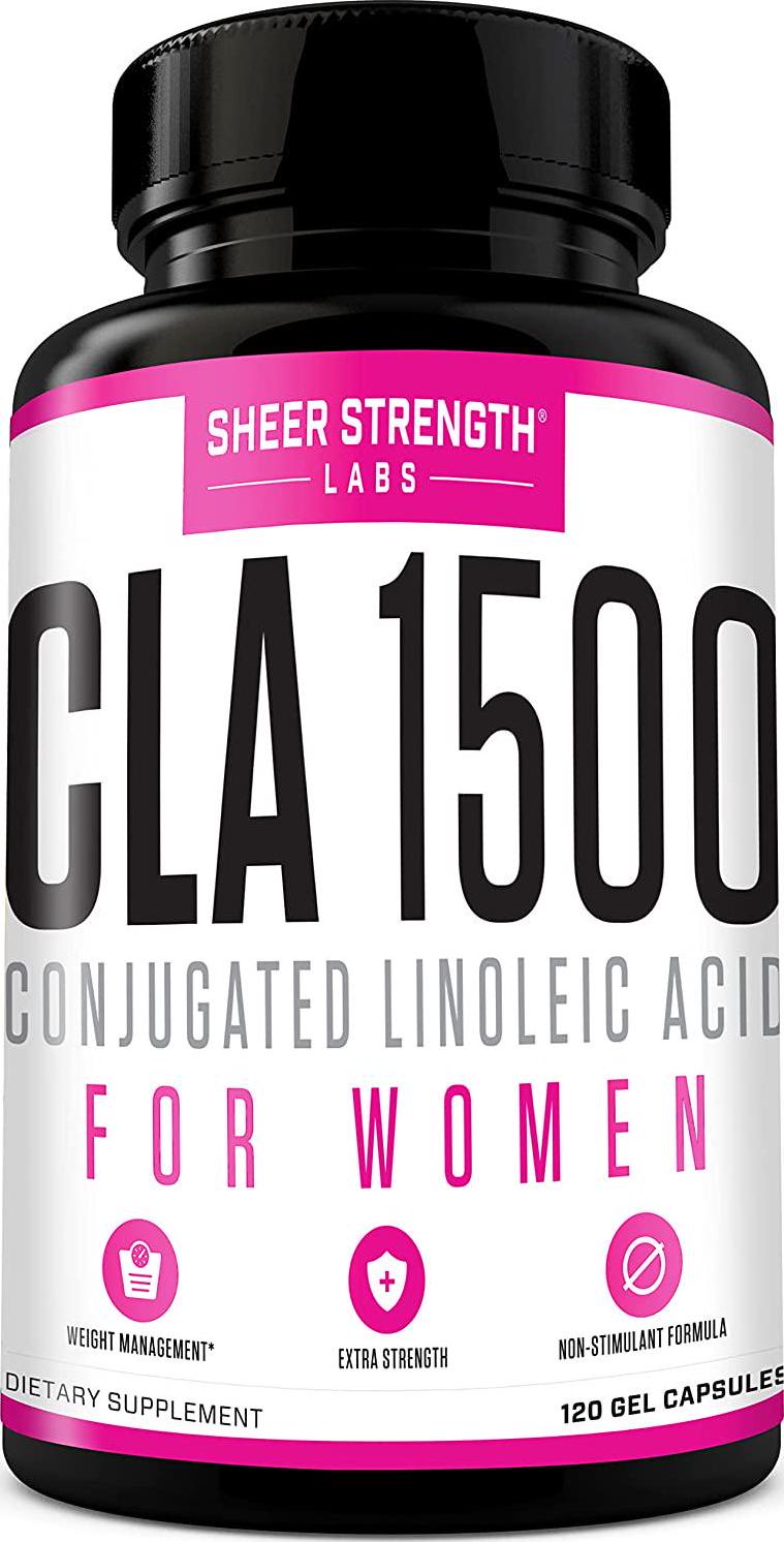 Extra Strength CLA for Women - 1500mg High Potency Weight Loss Supplement - Conjugated Lineolic Acid from Safflower Oil - Stimulant-Free Fat Burner - 120 Softgels - Sheer Strength - Packaging May Vary
