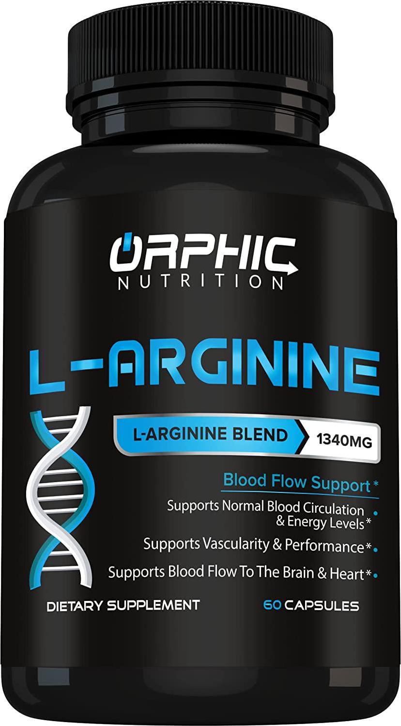 Extra Strength L Arginine - Nitric Oxide Supplement to Support Muscle Health, Exercise Performance and Endurance, Vascularity, Heart Health, Energy Levels* - 60 Caps