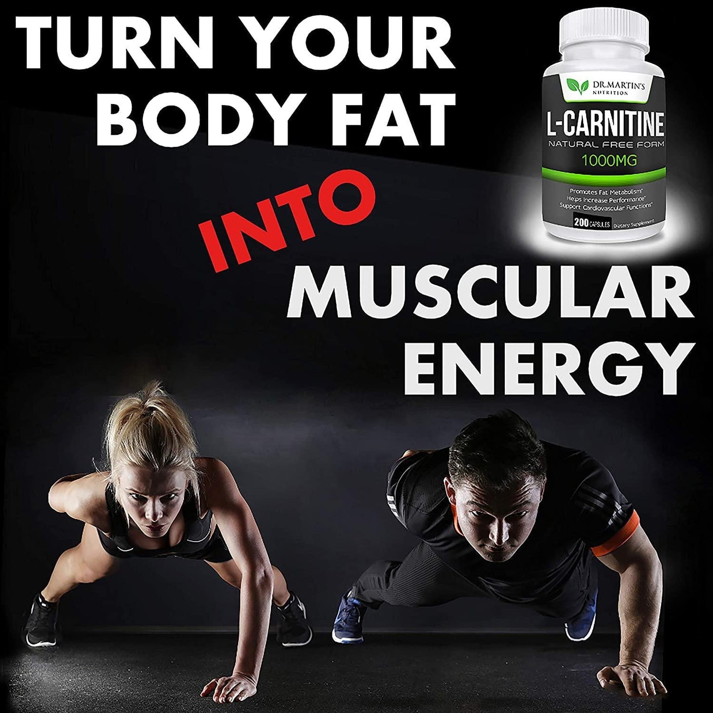 Extra Strength L-Carnitine - 200 Capsules - 1000mg Per Serving - Boost Your Metabolism and Increase Performance