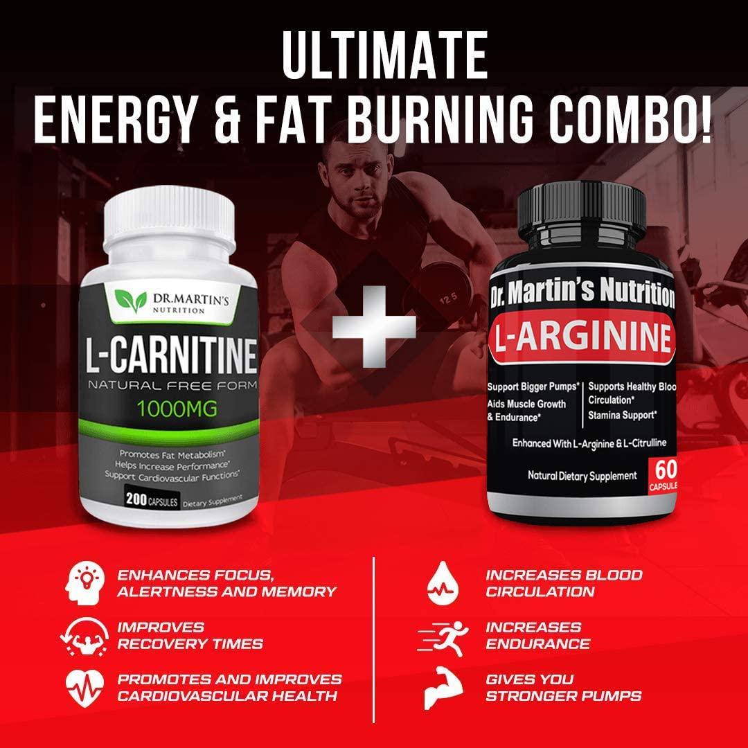 Extra Strength L-Carnitine - 200 Capsules - 1000mg Per Serving - Boost Your Metabolism and Increase Performance
