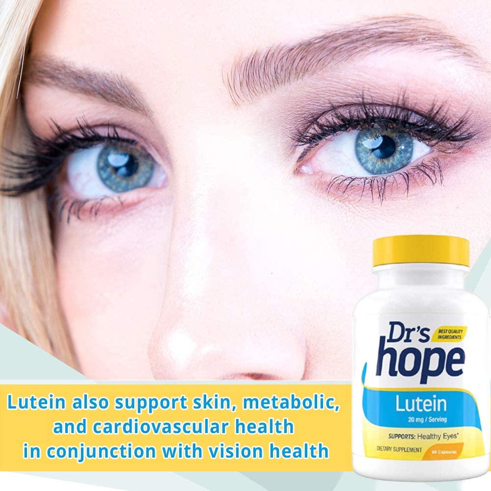 Extra Strength Lutein 20mg Supplement (60 Veggie Capsules) Natural Antioxidants and Vitamins Supports Healthy Vision | Vegetarian Friendly, Made in The USA…