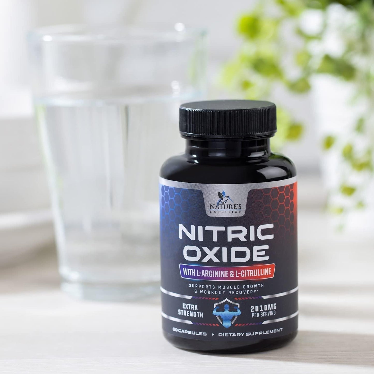 Extra Strength Nitric Oxide L-Arginine Supplement 2010mg - Citrulline Malate, AAKG, Beta Alanine - Premium Muscle Support Nitric Oxide Booster for Strength and Energy to Train Harder - 60 Capsule