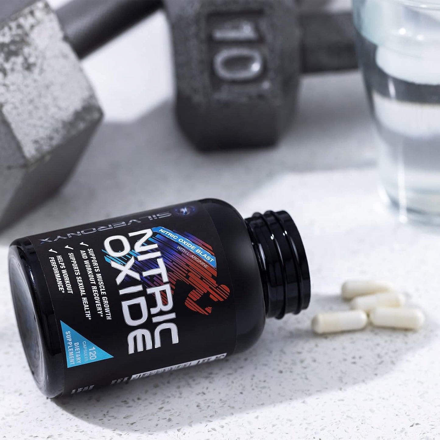 Extra Strength Nitric Oxide Supplement L Arginine 1300mg - Citrulline Malate, AAKG, Beta Alanine - Premium Muscle Building No Booster for Strength, Vascularity and Energy to Train Harder - 120 Capsules