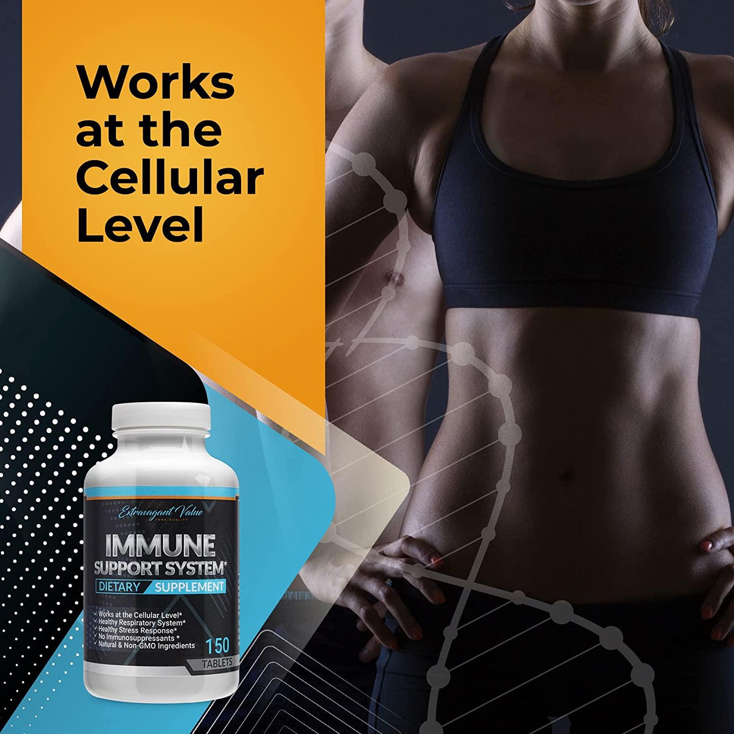 Extravagant Value Premium Vitamin C 1,000mg, Iron 25mg, Ginger Root Powder 25mg Immune Support System Booster for Adults Contains Non-GMO Ingredients Fast Dissolving Abscorbic Acid Tablets