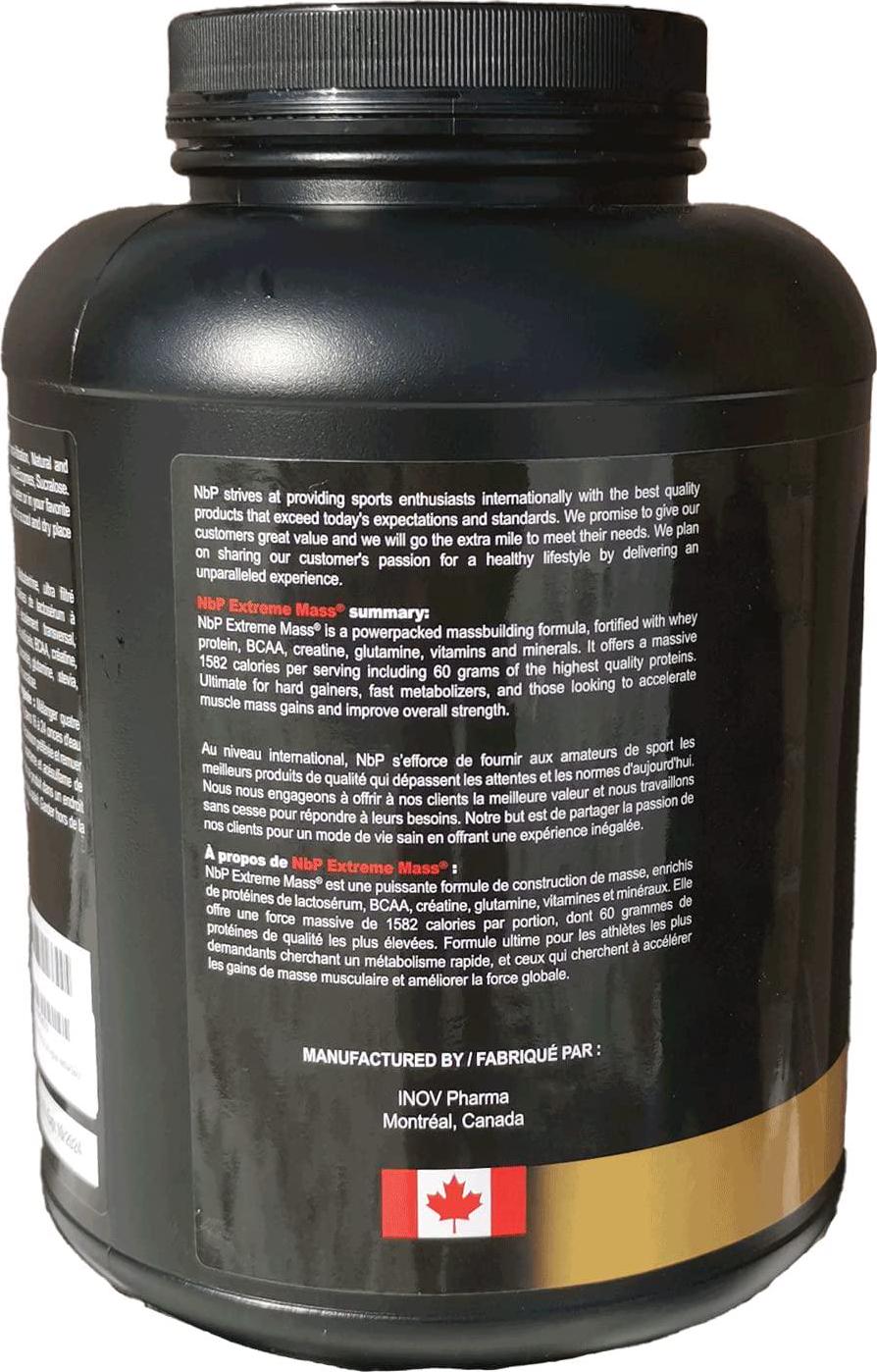Extreme Mass Vanilla10 lbs (4.54 kg) from Sunshine BioPharma, Mass Gainer Protein Mix Giving The high Calorie, whey, BCAA, creatine, glutamine, Vitamins, Minerals. Improved Formulation, Less Sugar