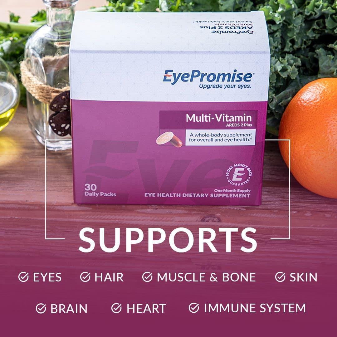 EyePromise AREDS 2 Plus with a Multi-Vitamin - Comprehensive Macular Health Eye Vitamin with Added Zeaxanthin, Lutein, Omega-3s, and Vitamin D