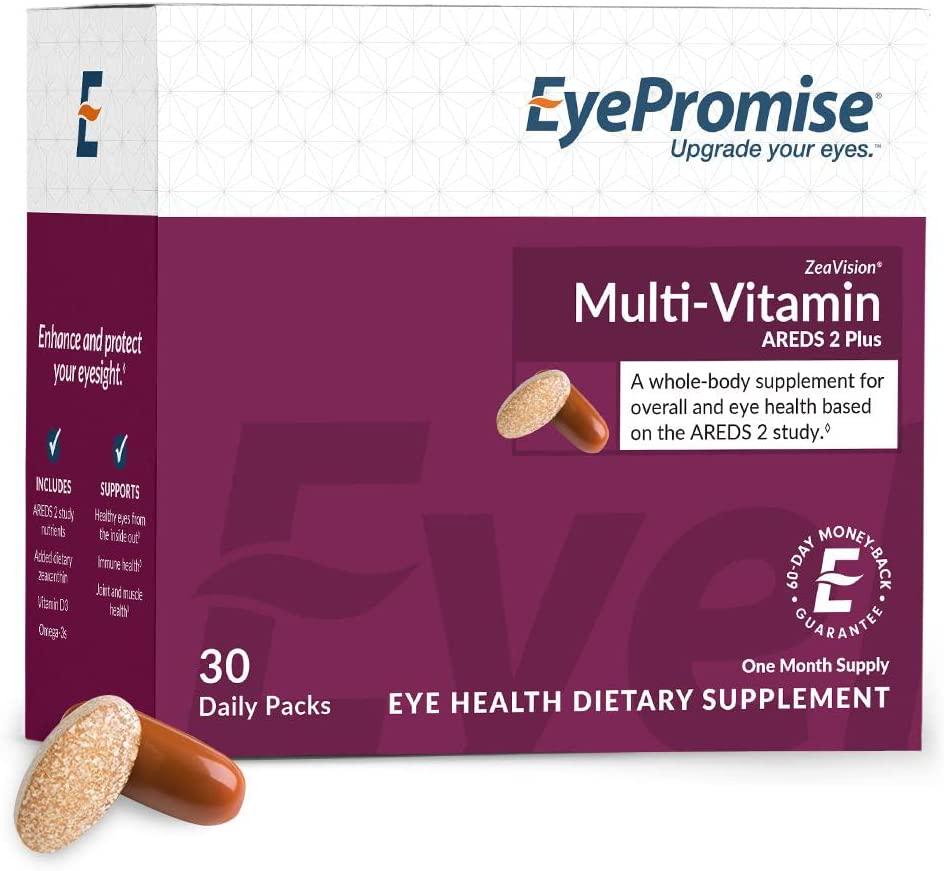 EyePromise AREDS 2 Plus with a Multi-Vitamin - Comprehensive Macular Health Eye Vitamin with Added Zeaxanthin, Lutein, Omega-3s, and Vitamin D