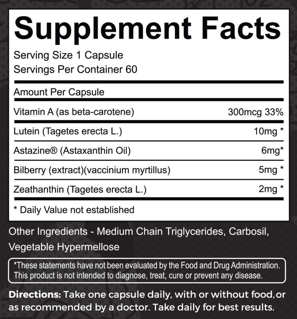 Eye Fatigue and Health Supplement with Lutein and Zeaxanthin - Blu Shield (Destined 2 Dominate)