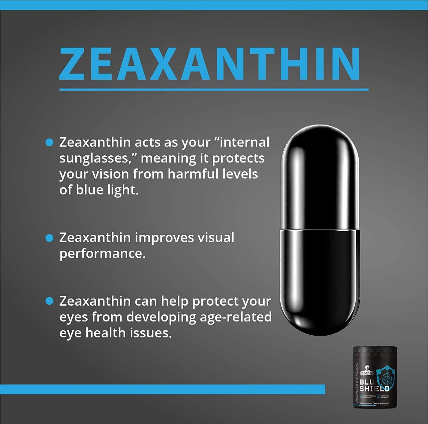 Eye Fatigue and Health Supplement with Lutein and Zeaxanthin - Blu Shield (Destined 2 Dominate)