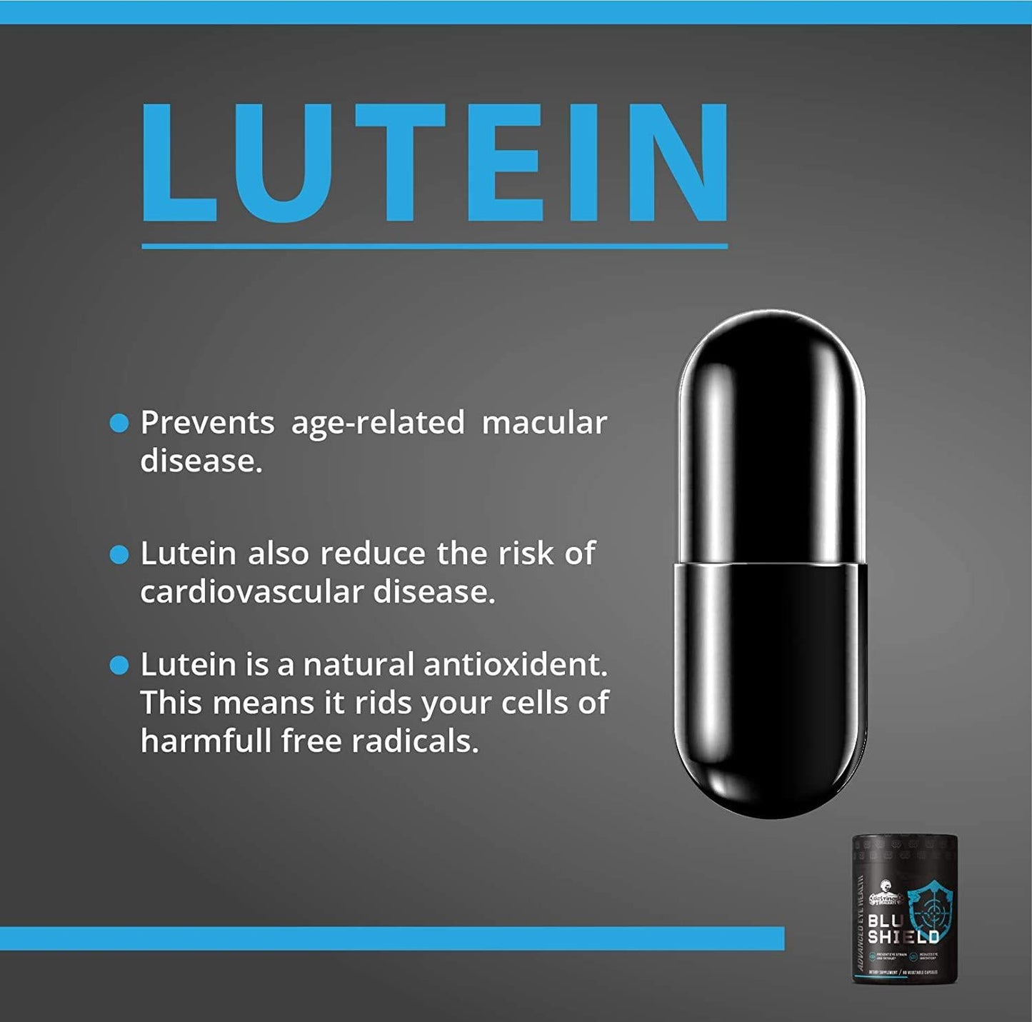 Eye Fatigue and Health Supplement with Lutein and Zeaxanthin - Blu Shield (Destined 2 Dominate)