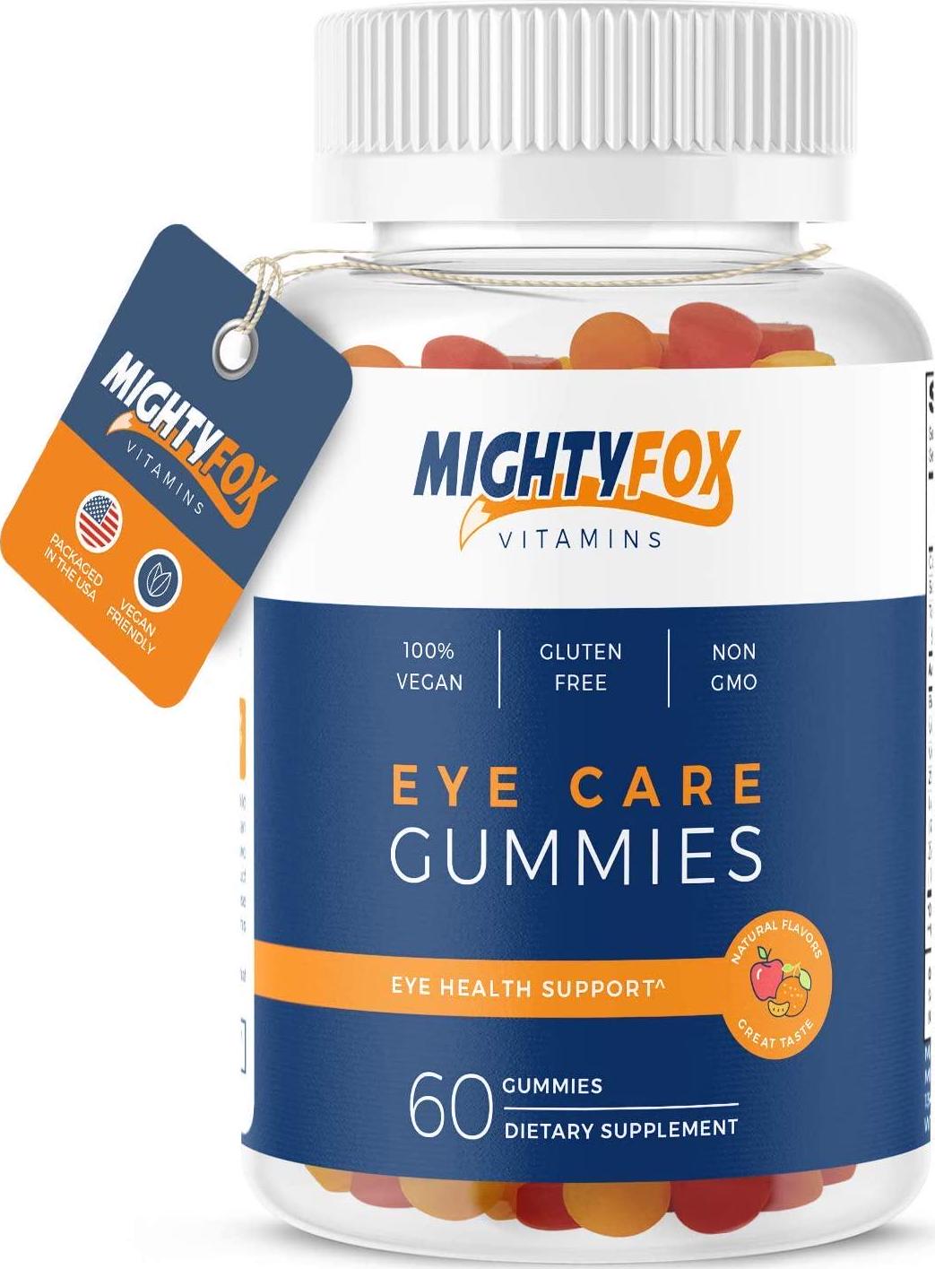 Eye Vitamin – Eye Health and Vision Gummies - Daily Dosage of Lutein Vitamin and Zeaxanthin Vitamin - Includes Vitamin C and Zinc – 100% Vegan - Fruit Flavored – for Macular Degeneration – 60 Gummies