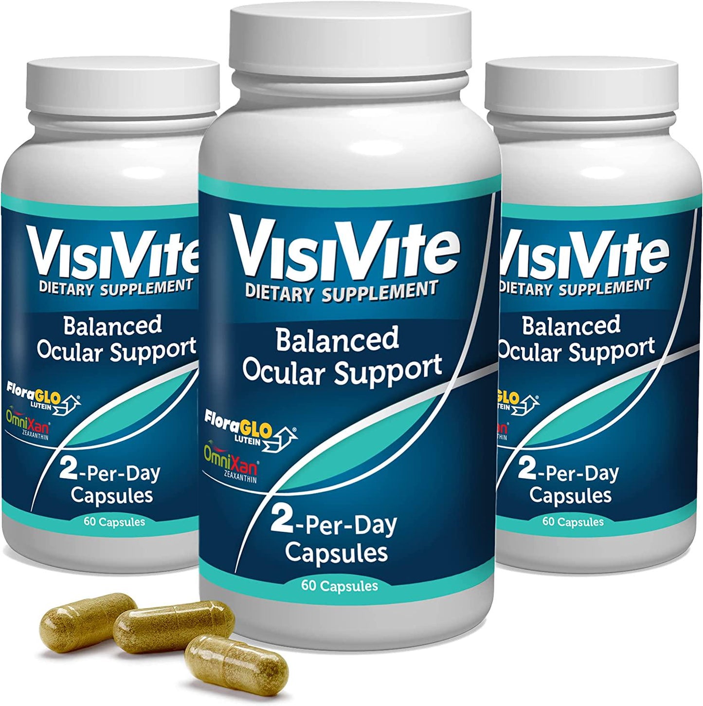 Eye Vitamins - VisiVite Doctor Formulated Balanced Ocular Support - Eye Supplement Macular - Advanced Eye and Vision Support - Vision Enhancer with Grapeseed Extract and Bilberry Eye Vitamin - Pack of 3