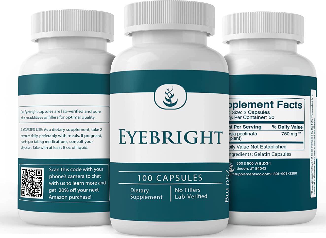 Eyebright (100 Capsules) 100% Pure, Inflammation, Eye Health*