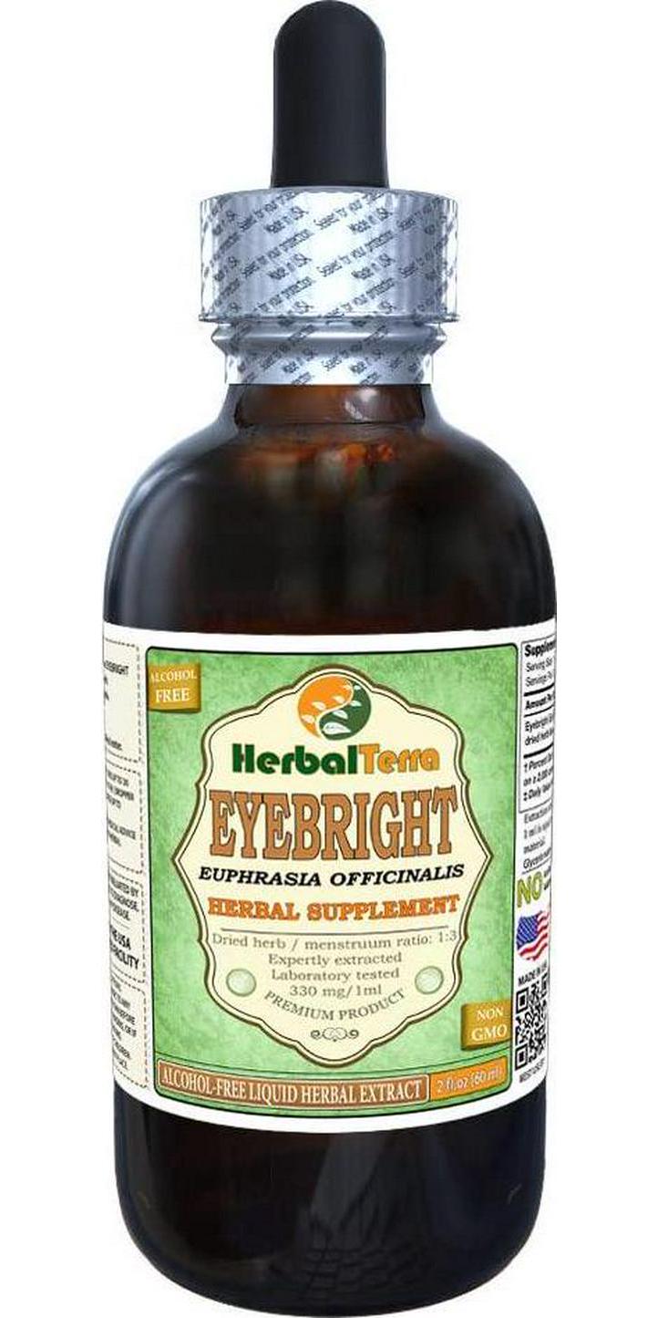 Eyebright (Euphrasia Officinalis) Glycerite, Organic Dried Herb Alcohol-FREE Liquid Extract 2 oz