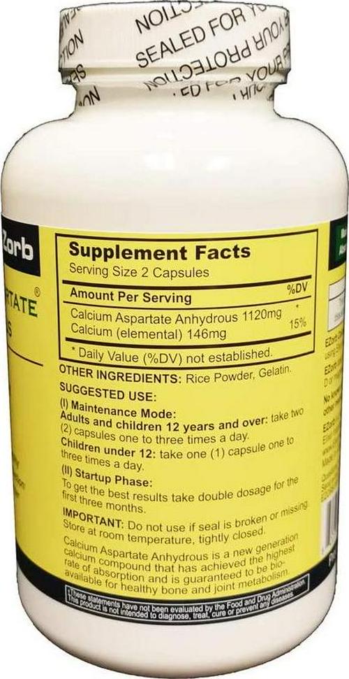 Ezorb Calcium 180 Capsules for Bone, Joint, Muscle Health