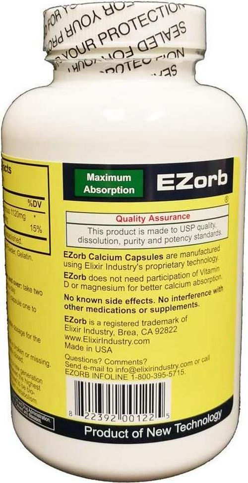 Ezorb Calcium 180 Capsules for Bone, Joint, Muscle Health