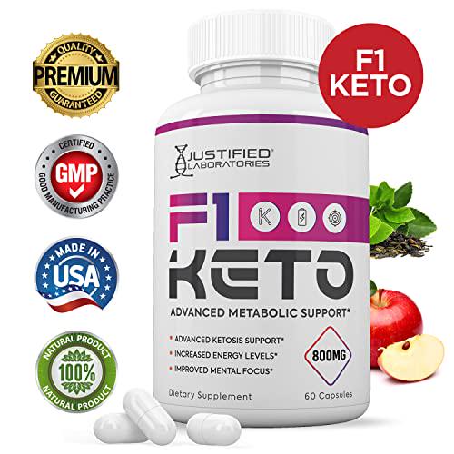 F1 Keto Now 800MG Includes goBHB Exogenous Ketones Advanced Ketosis Support for Men Women 60 Capsules
