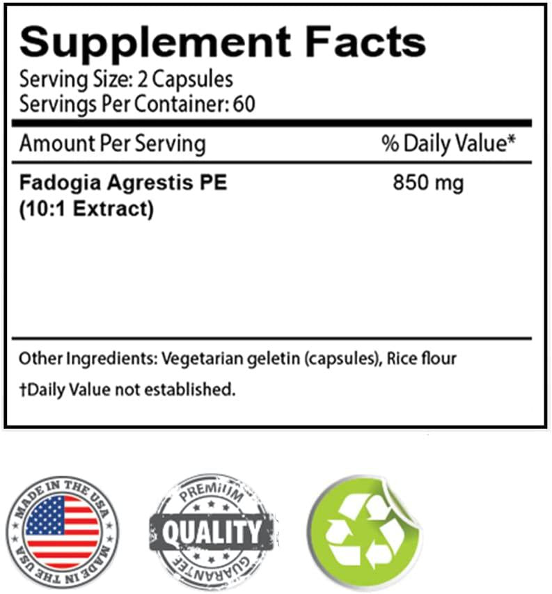 FADOGIA 850 850 mg Per Day - 120 Capsules by Body Essentials Powerful Maximum Strength Fadogia Agrestis Extract to Support Healthy Athletic Performance