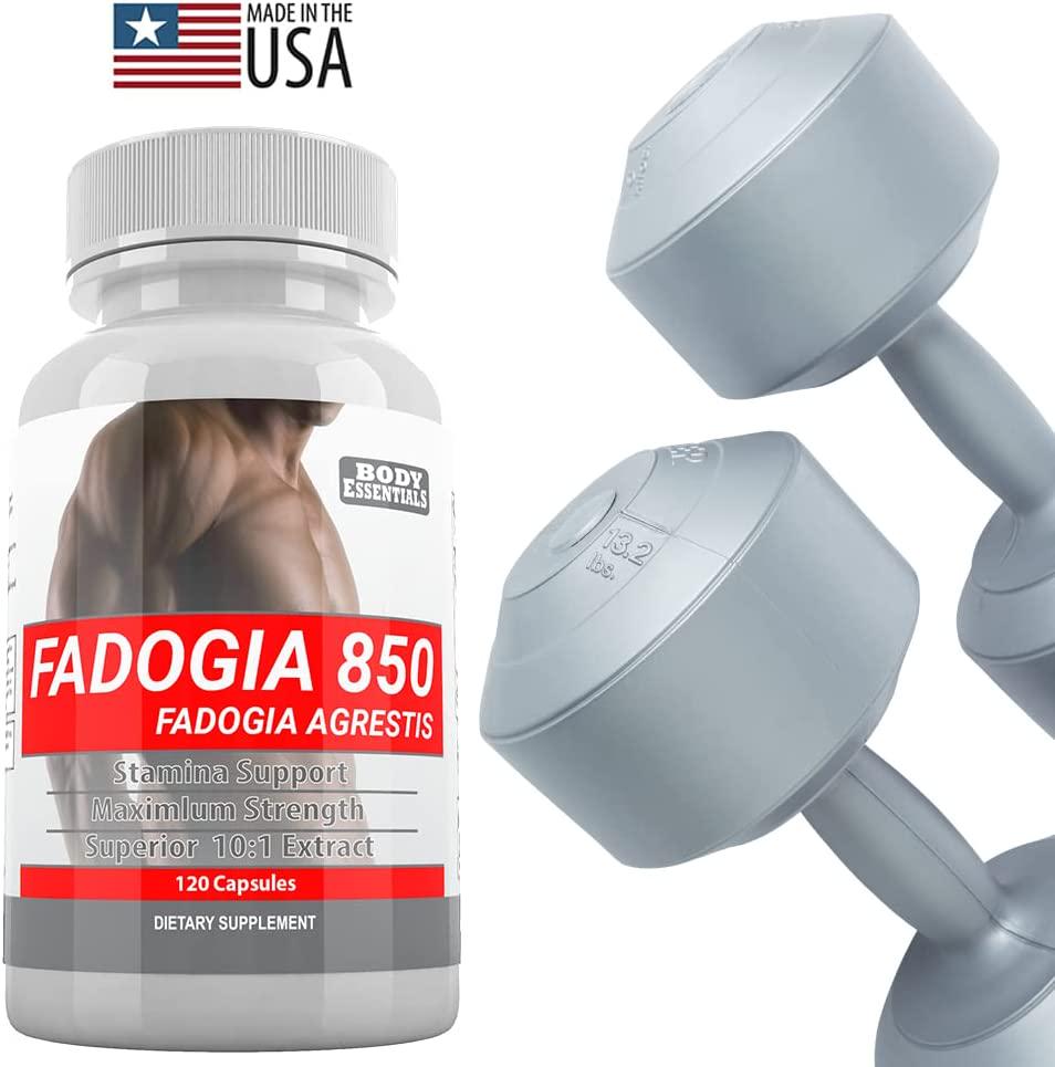 FADOGIA 850 850 mg Per Day - 120 Capsules by Body Essentials Powerful Maximum Strength Fadogia Agrestis Extract to Support Healthy Athletic Performance