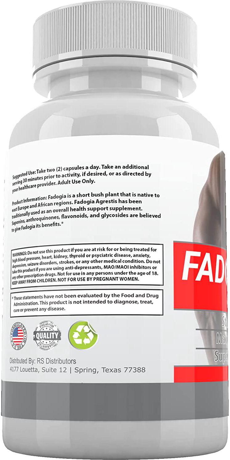 FADOGIA 850 850 mg Per Day - 120 Capsules by Body Essentials Powerful Maximum Strength Fadogia Agrestis Extract to Support Healthy Athletic Performance