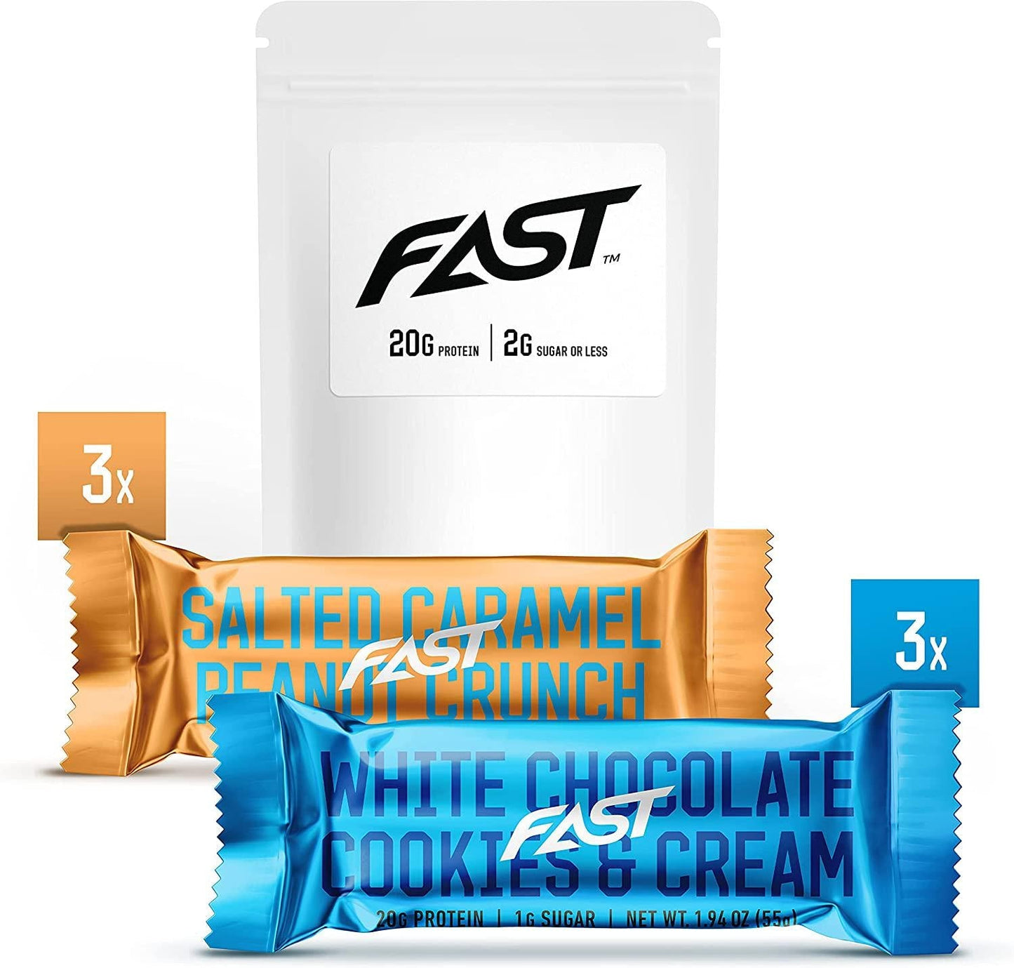 FAST Brands Variety Pack, 20 Gram Protein Bars, 6 Count