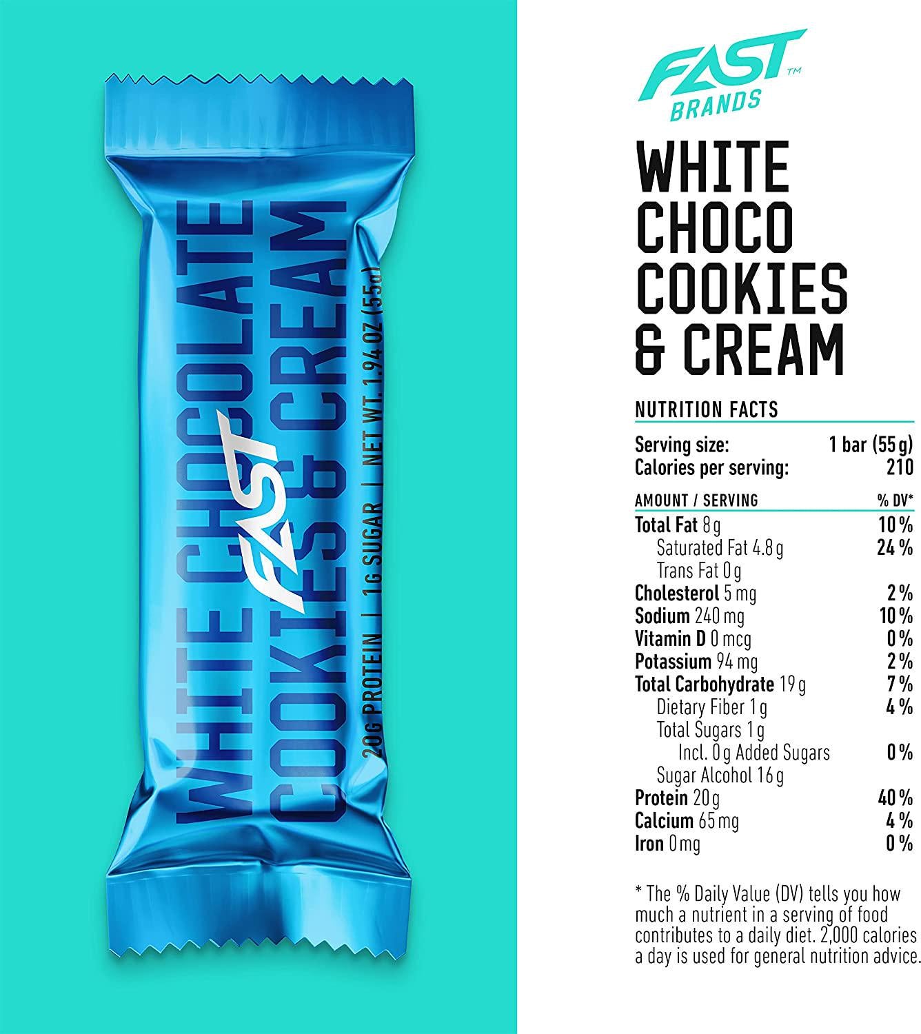 FAST Brands Variety Pack, 20 Gram Protein Bars, 6 Count