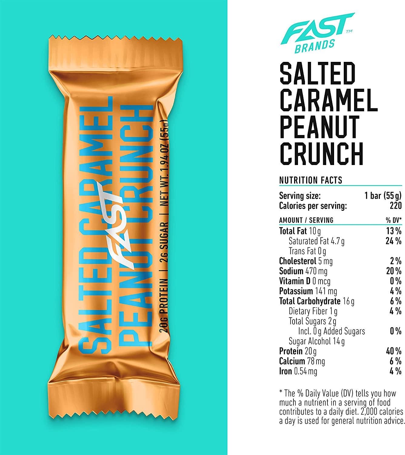 FAST Brands Variety Pack, 20 Gram Protein Bars, 6 Count