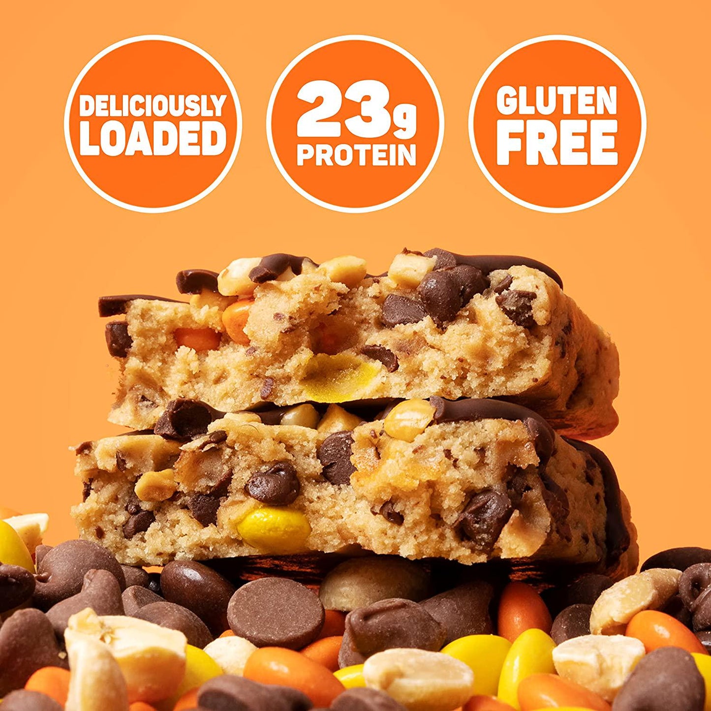 FITCRUNCH Loaded Cookie Protein Bar, High Protein, Gluten Free, Protein Snack (Peanut Butter Blast, 12 Count)