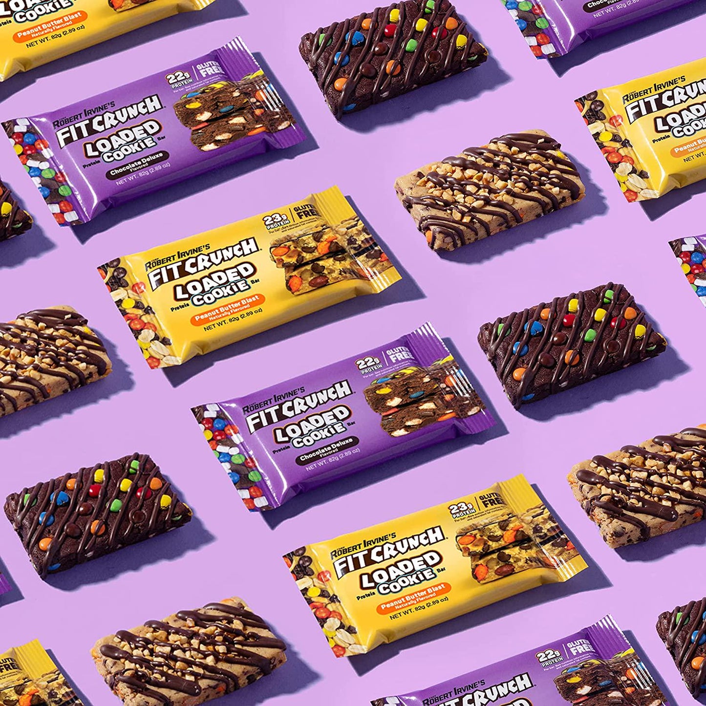 FITCRUNCH Loaded Cookie Protein Bar, High Protein, Gluten Free, Protein Snack (Peanut Butter Blast, 12 Count)