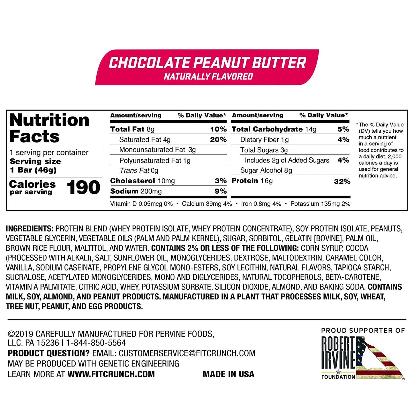 FITCRUNCH Snack Size Protein Bars, Designed by Robert Irvine, World s Only 6-Layer Baked Bar, Just 3g of Sugar and Soft Cake Core (9 Count, Peanut Butter)