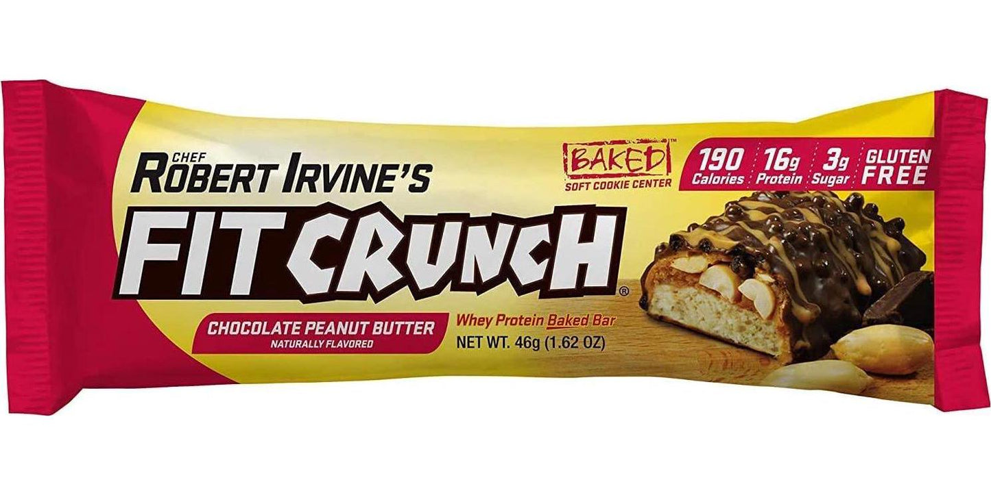 FITCRUNCH Snack Size Protein Bars, Designed by Robert Irvine, World s Only 6-Layer Baked Bar, Just 3g of Sugar and Soft Cake Core (18 Peanut Butter Snack Size Bars + 1 Milk and Cookies Snack Size Bar)