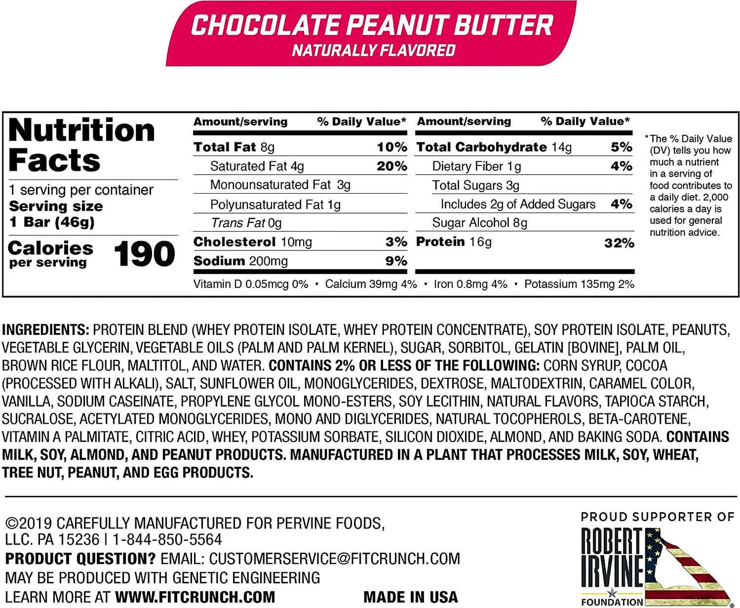 FITCRUNCH Snack Size Protein Bars, Designed by Robert Irvine, World s Only 6-Layer Baked Bar, Just 3g of Sugar, Gluten Free, High Protein and Soft Cake Core (18 Count Peanut Butter + 1 Chocolate Chip Cookie Dough Bar)