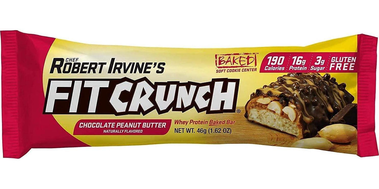 FITCRUNCH Snack Size Protein Bars, Designed by Robert Irvine, World s Only 6-Layer Baked Bar, Just 3g of Sugar, Gluten Free, High Protein and Soft Cake Core (18 Count Peanut Butter + 1 Chocolate Chip Cookie Dough Bar)