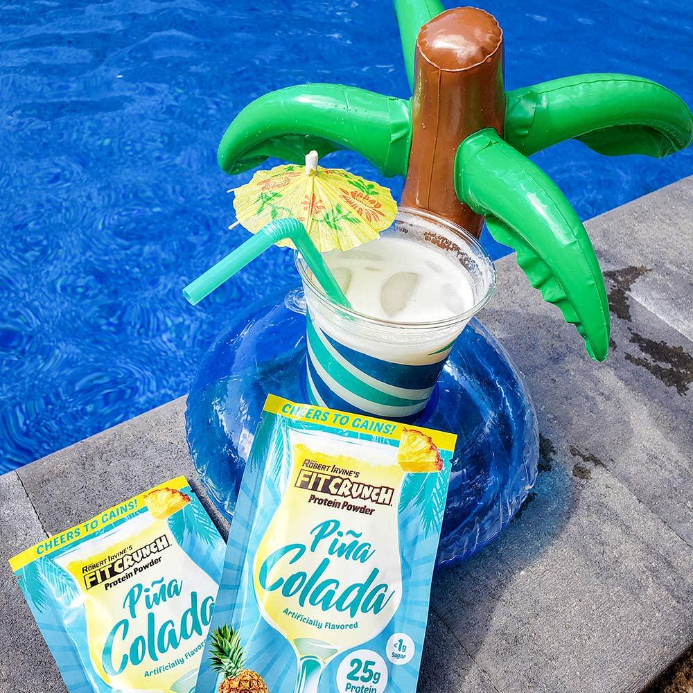 FITCRUNCH Whey Protein Powder | Designed by Robert Irvine | Mixability Technology, Gluten Free, Soy Free and Non-GMO (Pina Colada)
