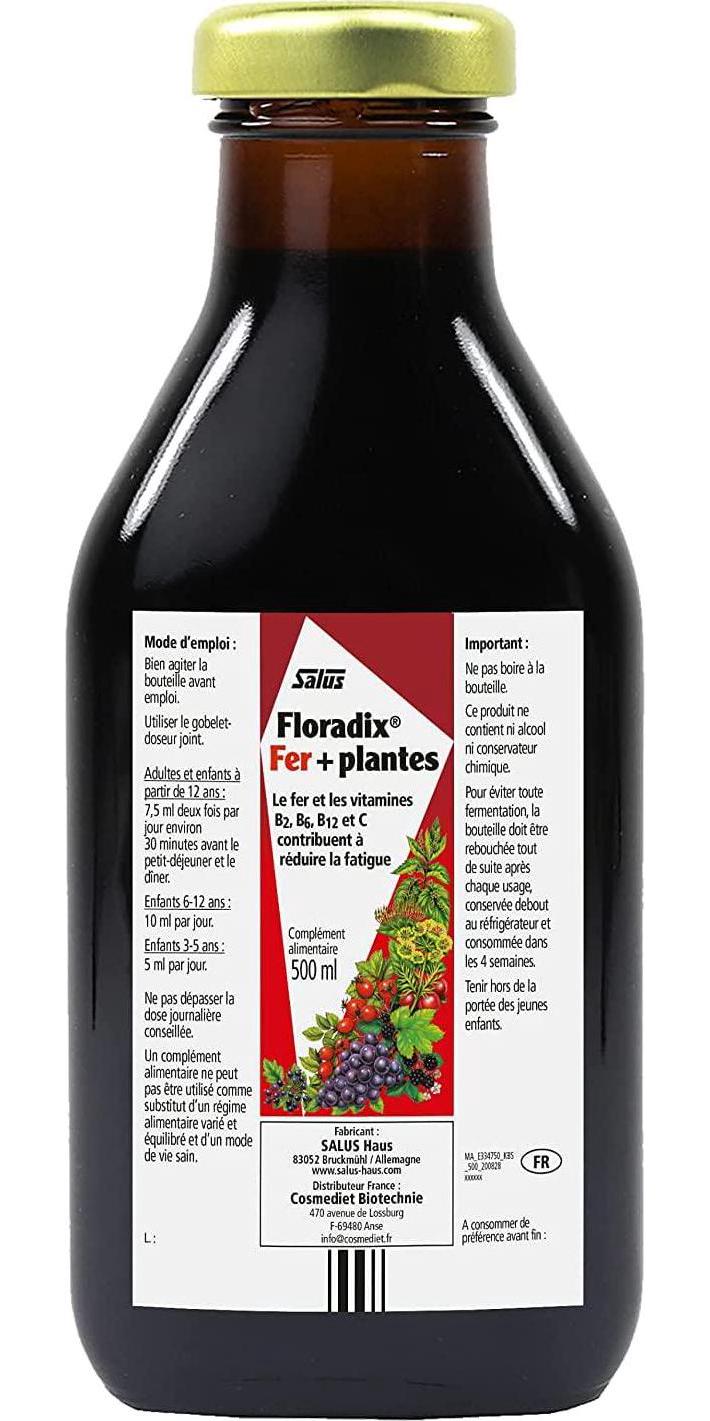 FLORADIX Floravital Iron + Herbs Liquid Formula, 500 ml
