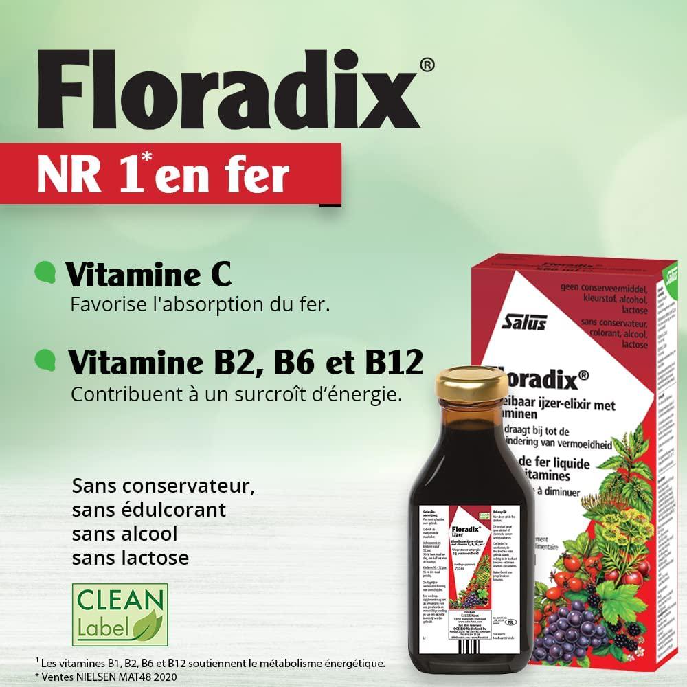 FLORADIX Floravital Iron + Herbs Liquid Formula, 500 ml