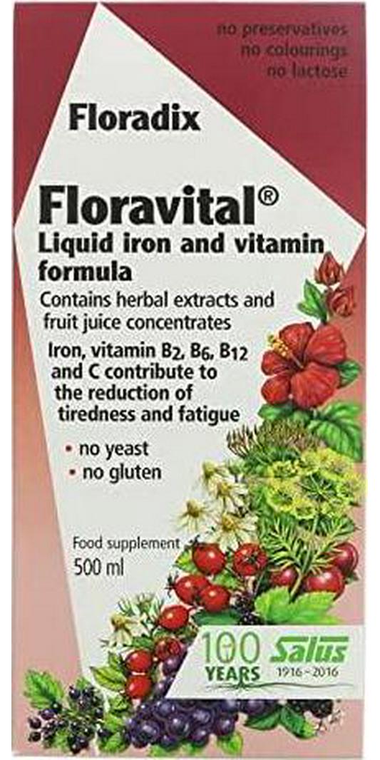 FLORADIX Floravital Iron + Herbs Liquid Formula, 500 ml