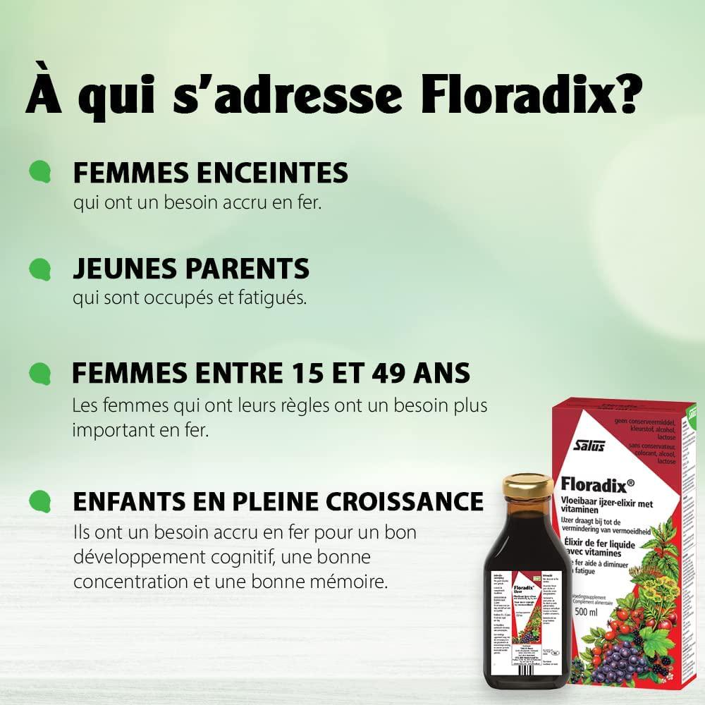 FLORADIX Floravital Iron + Herbs Liquid Formula, 500 ml