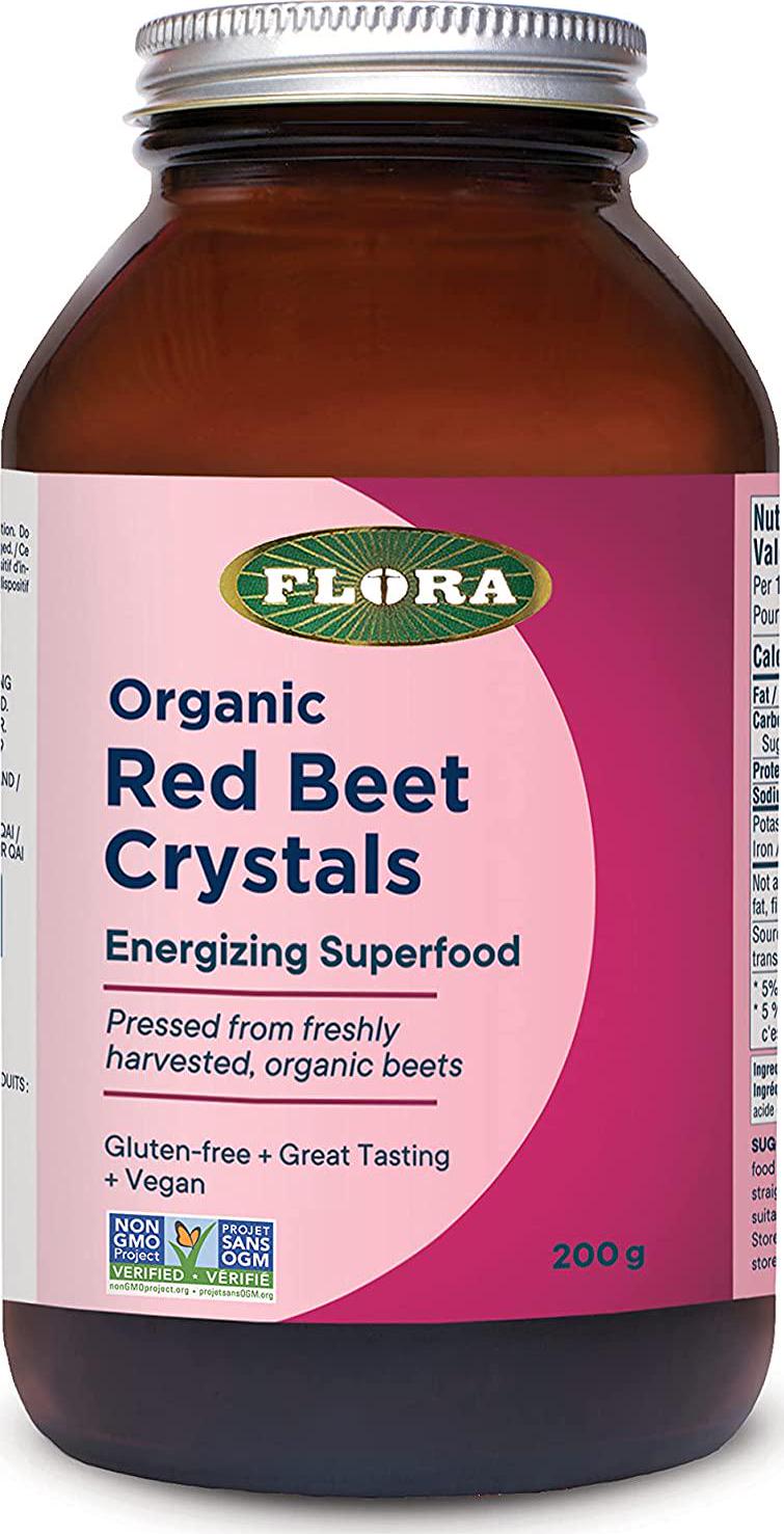 FLORA - Organic Red Beet Crystals, Highly Soluble, Nitric Oxide, 7 Oz