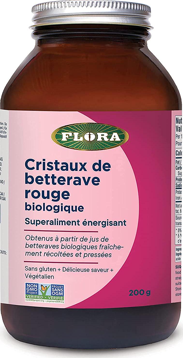 FLORA - Organic Red Beet Crystals, Highly Soluble, Nitric Oxide, 7 Oz
