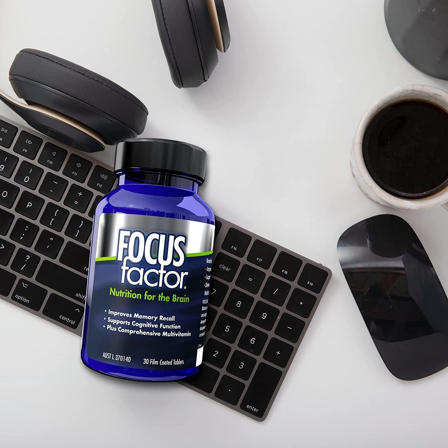 FOCUS factor, 30 Count - Tablets for Memory, Cognitive Function, Comprehensive Multivitamin - Ginkgo Biloba Extract - Brain Health Supplement – Neuronutrients, Multivitamins