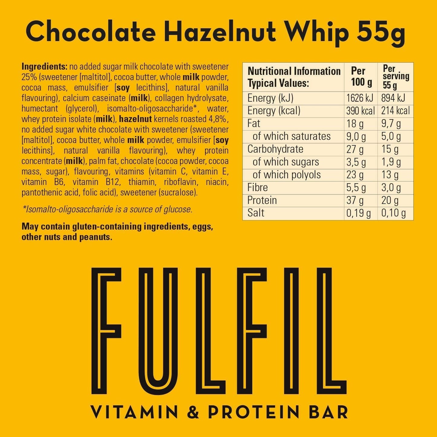 FULFIL Vitamin and Protein Bar (10 x 55g Bars) 10 Bar Selection Box 20g High Protein, 9 Vitamins, Low Sugar, 10 Count (Pack of 1)